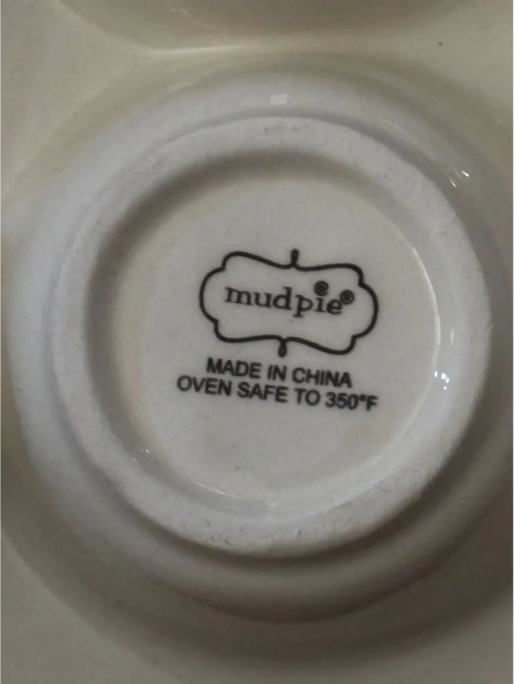 Mud Pie Ceramic Button Details 6-Cup Muffin Pan with 